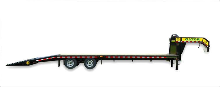 Gooseneck Flat Bed Equipment Trailer | 20 Foot + 5 Foot Flat Bed Gooseneck Equipment Trailer For Sale   Scott County, Tennessee